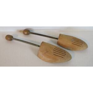 VINTAGE Shoe Trees Stretcher Pair Men's Wood Metal Size Large West Germany